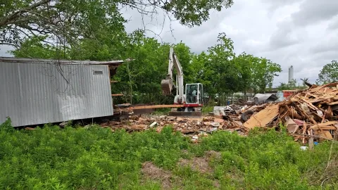 Mobile Home and Excavator
